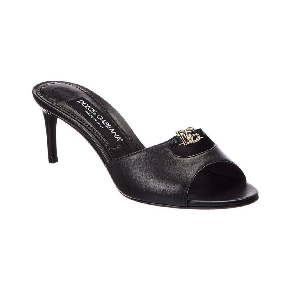 Dolce & Gabbana Leather Sandal, Black